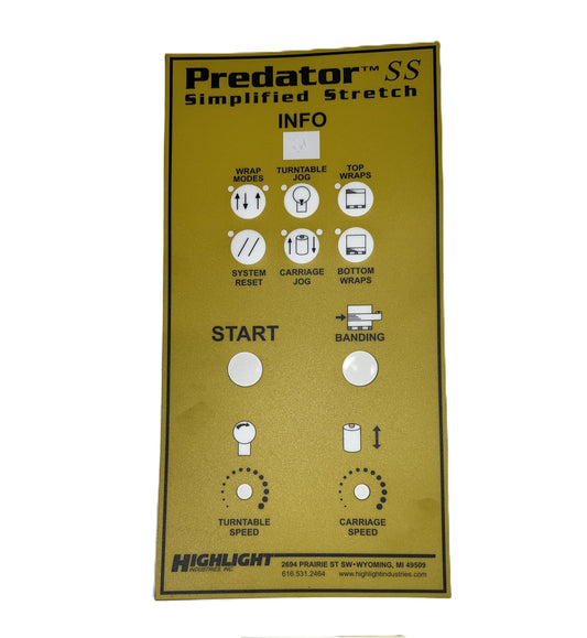 LABEL, PREDATOR SS FRONT PANEL LABEL, YELLOW